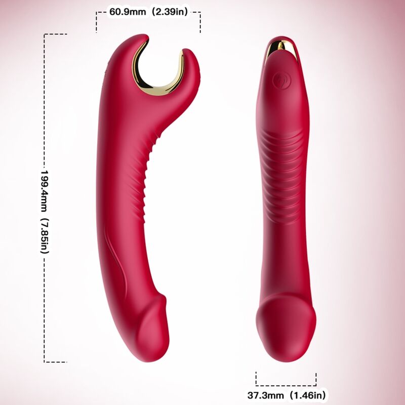 ARMONY - PRINCE DILDO VIBRADOR & ROTADOR ROJO