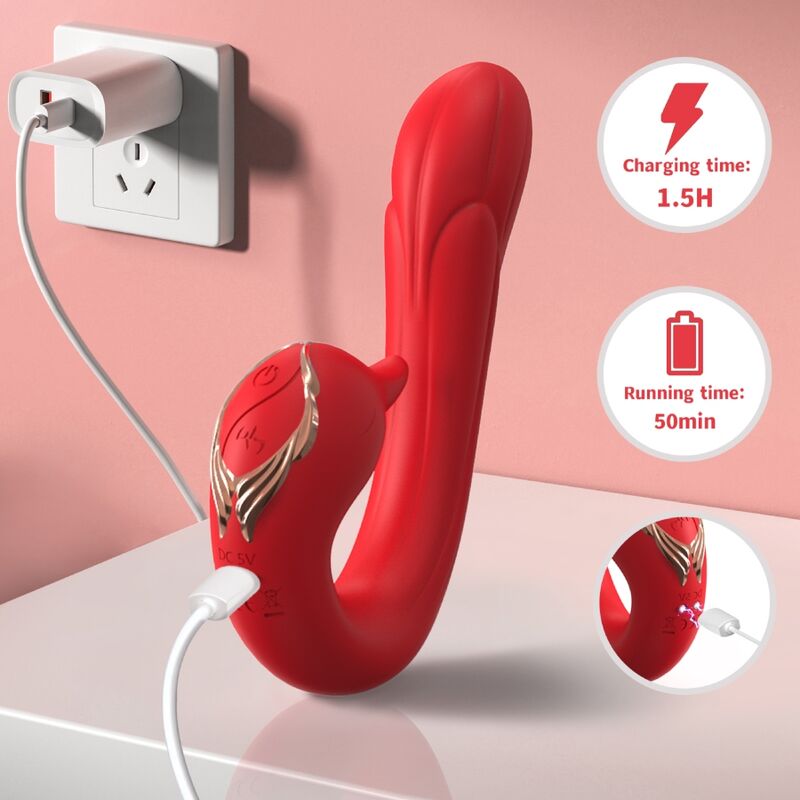 ARMONY - DELFIN VIBRADOR MULTIPOSICION & EFECTO CALOR ROJO