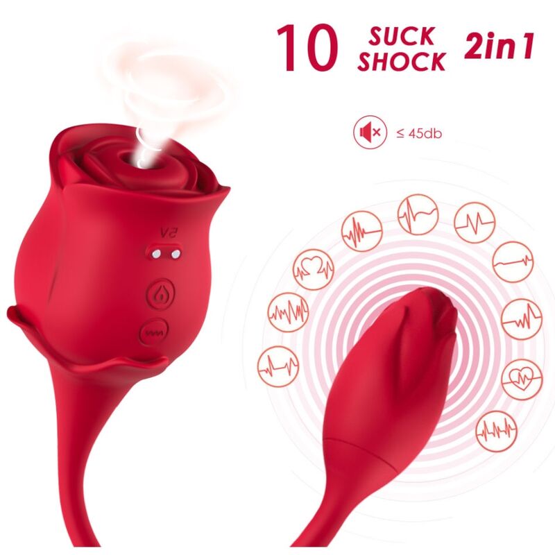 ARMONY - ROSA SUCCIONADOR DE CLITORIS & VIBRADOR 10 MODOS ROJO